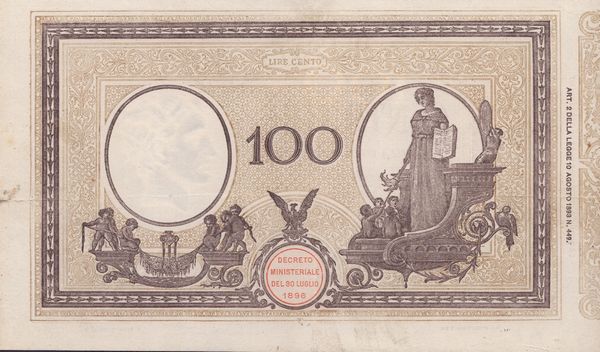 REGNO D'ITALIA. Vittorio Emanuele III (1900-1943). 100 Lire Matrice - Decreto 09-09-1922  - Asta Monete e medaglie medievali e moderne italiane ed estere - Associazione Nazionale - Case d'Asta italiane