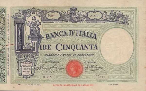 REGNO D'ITALIA. Vittorio Emanuele III (1900-1943). 50 Lire Matrice - Fascio 15-01-1929  - Asta Monete e medaglie medievali e moderne italiane ed estere - Associazione Nazionale - Case d'Asta italiane