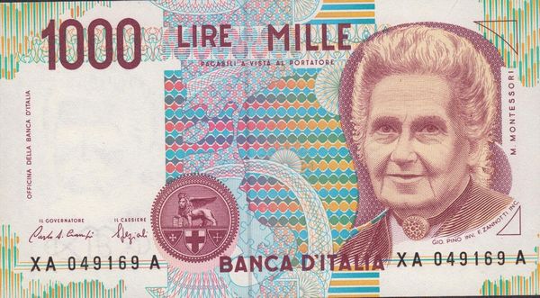 REPUBBLICA ITALIANA. 1000 Lire Maria Montessori (1990). Serie sostitutiva X  - Asta Monete e medaglie medievali e moderne italiane ed estere - Associazione Nazionale - Case d'Asta italiane