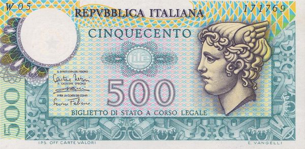 REPUBBLICA ITALIANA. 500 Lire Mercurio (1974). Serie sostitutiva W  - Asta Monete e medaglie medievali e moderne italiane ed estere - Associazione Nazionale - Case d'Asta italiane