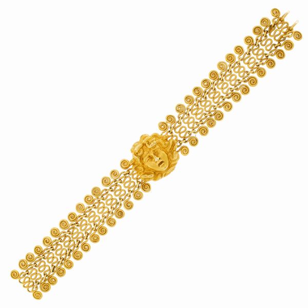 Bracciale a maglia in oro giallo 18kt  - Asta Gioielli e Orologi - Associazione Nazionale - Case d'Asta italiane