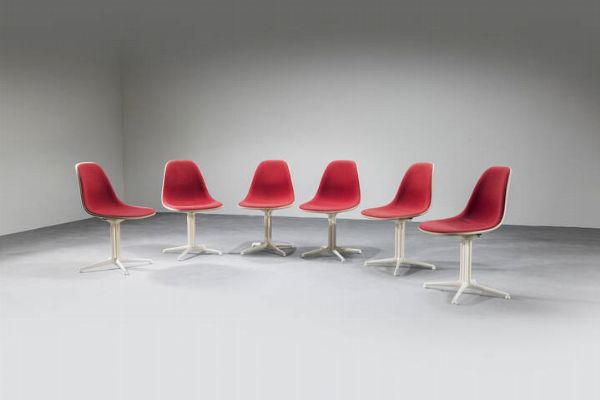 CHARLES E RAY EAMES : Sei sedie mod. La Fonda  - Asta Design - Associazione Nazionale - Case d'Asta italiane