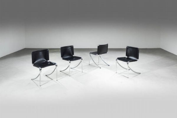 GIOTTO STOPPINO : Quattro sedie mod. Jot  - Asta Design - Associazione Nazionale - Case d'Asta italiane