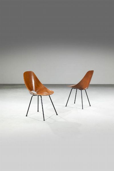 VITTORIO NOBILI : Coppia di sedie mod. Medea  - Asta Design - Associazione Nazionale - Case d'Asta italiane