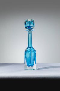 SEGUSO - Grande bottiglia con tappo in vetro di forte spessore Etichetta del Produttore Prod. Seguso Vetri d’Arte  anni  [..]