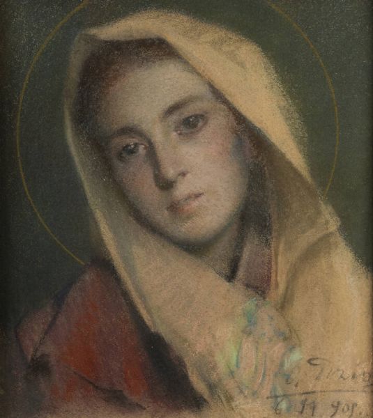 ORESTE PIZIO Torino 1879 - 1938 : Madonna  - Asta Dipinti  - Associazione Nazionale - Case d'Asta italiane