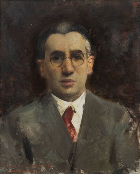 LUIGI SERRALUNGA Torino 1880 - 1940 : Ritratto  - Asta Dipinti  - Associazione Nazionale - Case d'Asta italiane