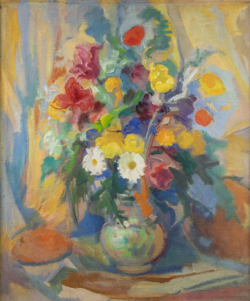 MARIO MICHELETTI Balzola Monferrato (AL) 1892 - 1975 Torino : Vaso di fiori  - Asta Dipinti  - Associazione Nazionale - Case d'Asta italiane