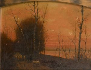 GIOVANNI PISANO Sevi (NU) 1875 - 1964 Torino - Tramonto d'inverno