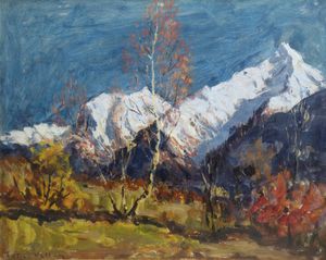 FELICE VELLAN Torino 1889 - 1976 - Da Chamonix  Val d'Aosta 1962