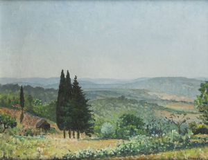 GIOVANNI COLACICCHI Anagni (FR) 1900 - 1993 Firenze - Paesaggio collinare