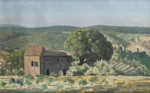 GIOVANNI COLACICCHI Anagni (FR) 1900 - 1993 Firenze - Casolare di campagna