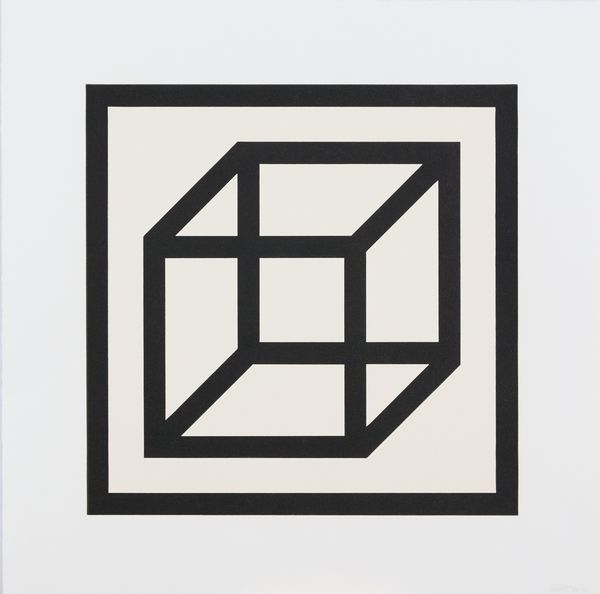 Sol LeWitt : Open cube in black on white  - Asta Arte Moderna e Contemporanea  - Associazione Nazionale - Case d'Asta italiane