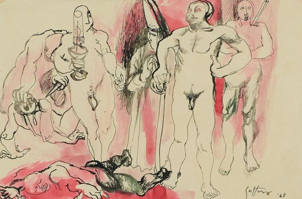 Renato Guttuso : Senza titolo  - Asta Arte Moderna e Contemporanea  - Associazione Nazionale - Case d'Asta italiane