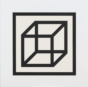 Sol LeWitt - Open cube in black on white