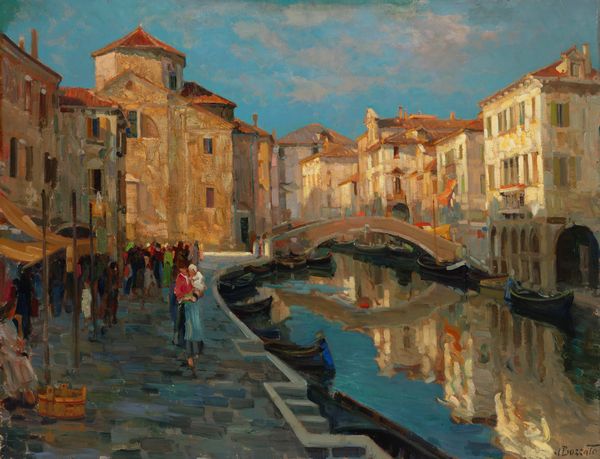 Attilio Achille Bozzato : Riflessi a Chioggia  - Asta Importanti Dipinti e Sculture / Arte Figurativa tra XIX e XX Secolo - Associazione Nazionale - Case d'Asta italiane