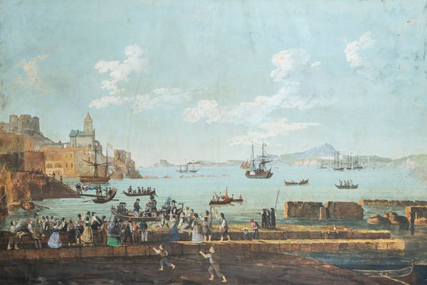 Scuola Italiana metà del XIX secolo : Garibaldi a Portovenere, 1849  - Asta Importanti Dipinti e Sculture / Arte Figurativa tra XIX e XX Secolo - Associazione Nazionale - Case d'Asta italiane