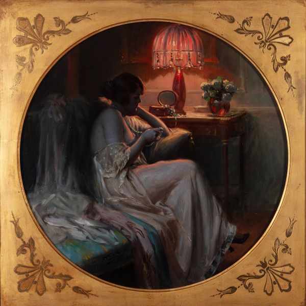 Delphin Enjolras : L'abat jour  - Asta Importanti Dipinti e Sculture / Arte Figurativa tra XIX e XX Secolo - Associazione Nazionale - Case d'Asta italiane