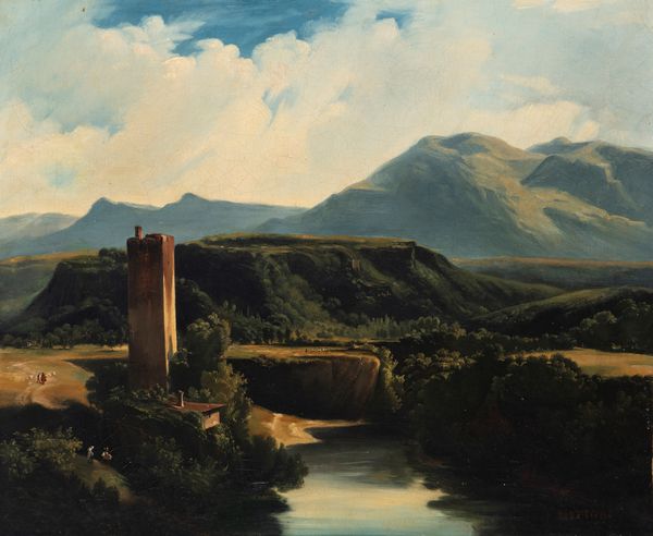 Serafino De Tivoli : Campagna francese con viandanti  - Asta Importanti Dipinti e Sculture / Arte Figurativa tra XIX e XX Secolo - Associazione Nazionale - Case d'Asta italiane