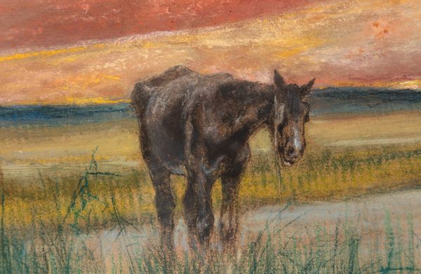 Giovanni Fattori : Cavallo solitario in maremma  - Asta Importanti Dipinti e Sculture / Arte Figurativa tra XIX e XX Secolo - Associazione Nazionale - Case d'Asta italiane