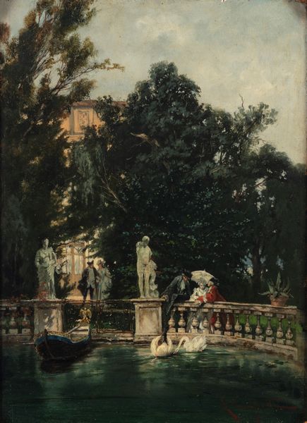 Ludovico Marchetti : Versailles, scena galante  - Asta Importanti Dipinti e Sculture / Arte Figurativa tra XIX e XX Secolo - Associazione Nazionale - Case d'Asta italiane