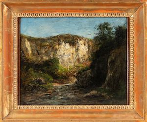 Gustave Courbet : Rochers d'Ornans  - Asta Importanti Dipinti e Sculture / Arte Figurativa tra XIX e XX Secolo - Associazione Nazionale - Case d'Asta italiane