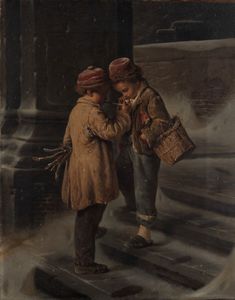 Antonio Rotta : Giochi di bimbi  - Asta Importanti Dipinti e Sculture / Arte Figurativa tra XIX e XX Secolo - Associazione Nazionale - Case d'Asta italiane