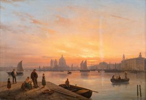 Giuseppe Canella - Tramonto a Venezia