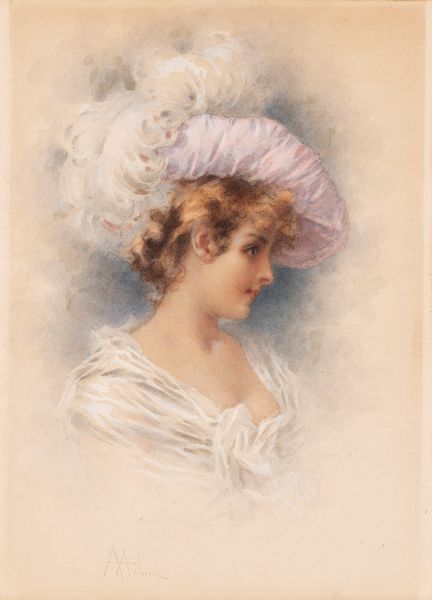 Angelo Achini : Donna con cappello  - Asta Dipinti, Sculture e Grafiche / Arte Figurativa tra XIX e XX Secolo - Associazione Nazionale - Case d'Asta italiane