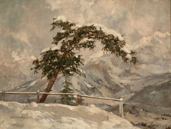 Alberto Dressler : Paesaggio innevato  - Asta Dipinti, Sculture e Grafiche / Arte Figurativa tra XIX e XX Secolo - Associazione Nazionale - Case d'Asta italiane