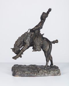 Paolo Troubetzkoy : Cowboy  - Asta Dipinti, Sculture e Grafiche / Arte Figurativa tra XIX e XX Secolo - Associazione Nazionale - Case d'Asta italiane