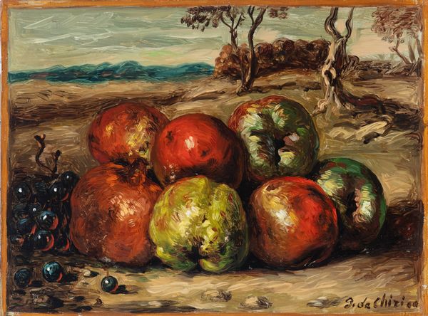 Giorgio de Chirico : Vita silente di frutta in un paesaggio  - Asta Arte Moderna e Contemporanea - Associazione Nazionale - Case d'Asta italiane