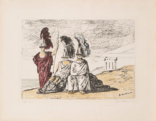 Giorgio de Chirico : Guerrieri di ritorno da Troia  - Asta Grafica Internazionale e Multipli d'Autore - Associazione Nazionale - Case d'Asta italiane