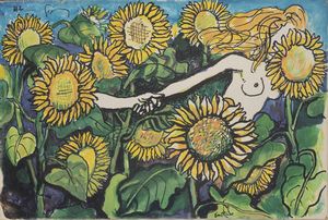 Renato Guttuso - Coppia tra i girasoli