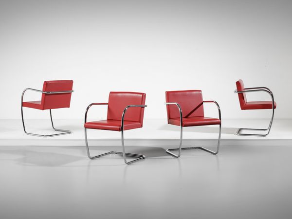 MIES VAN DER ROHE LUDWIG (1886 - 1969) : Quattro poltroncine mod. Brno per Knoll, USA  - Asta Asta 494 | DESIGN E ARTI DECORATIVE DEL NOVECENTO Online - Associazione Nazionale - Case d'Asta italiane