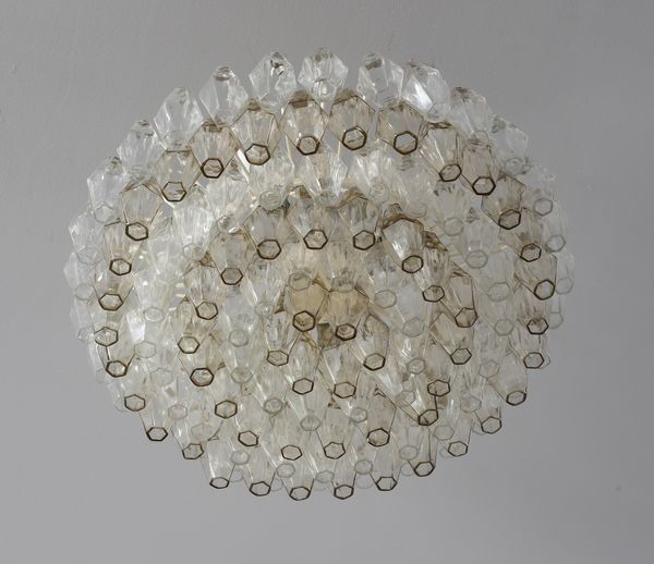 VENINI : Lampada a sospensione della serie Poliedri, Murano  - Asta Asta 494 | DESIGN E ARTI DECORATIVE DEL NOVECENTO Online - Associazione Nazionale - Case d'Asta italiane