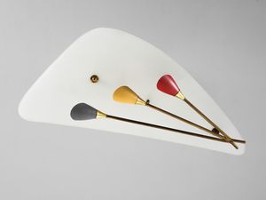 MANIFATTURA ITALIANA : Lampada a sospensione a tre luci  - Asta Asta 494 | DESIGN E ARTI DECORATIVE DEL NOVECENTO Online - Associazione Nazionale - Case d'Asta italiane