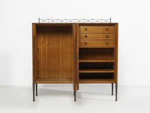 CASSI RAMELLI ANTONIO (1905 - 1980) : attribuito. Credenza con ante intarsiate a decoro floreale  - Asta Asta 494 | DESIGN E ARTI DECORATIVE DEL NOVECENTO Online - Associazione Nazionale - Case d'Asta italiane