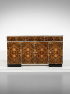 MANIFATTURA ITALIANA : Credenza a quattro ante e tre cassetti  - Asta Asta 494 | DESIGN E ARTI DECORATIVE DEL NOVECENTO Online - Associazione Nazionale - Case d'Asta italiane