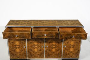 MANIFATTURA ITALIANA : Credenza a quattro ante e tre cassetti  - Asta Asta 494 | DESIGN E ARTI DECORATIVE DEL NOVECENTO Online - Associazione Nazionale - Case d'Asta italiane