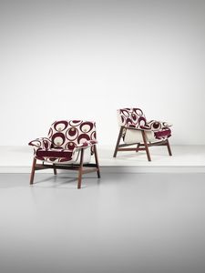 FRATTINI GIANFRANCO (1926 - 2004) - Coppia di poltrone mod. 849 per Cassina, Meda