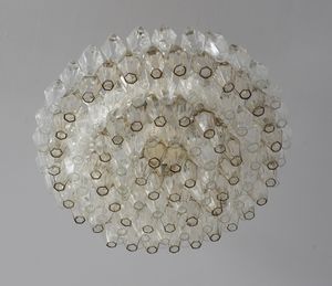 VENINI : Lampada a sospensione della serie Poliedri, Murano  - Asta Asta 494 | DESIGN E ARTI DECORATIVE DEL NOVECENTO Online - Associazione Nazionale - Case d'Asta italiane