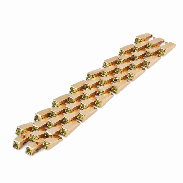 BRACCIALE A FASCIA CON PERIDOT  - Asta GIOIELLI - Associazione Nazionale - Case d'Asta italiane