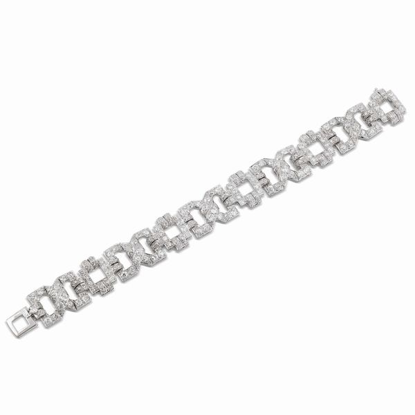 BRACCIALE A FASCIA CON DIAMANTI  - Asta GIOIELLI - Associazione Nazionale - Case d'Asta italiane