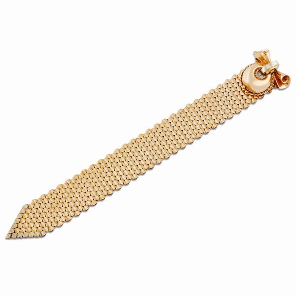 BRACCIALE A NASTRO CON OROLOGIO A SCOMPARSA  - Asta GIOIELLI - Associazione Nazionale - Case d'Asta italiane