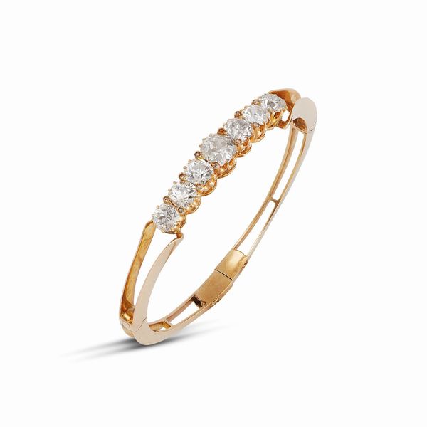 BRACCIALE RIGIDO CON DIAMANTI  - Asta GIOIELLI - Associazione Nazionale - Case d'Asta italiane