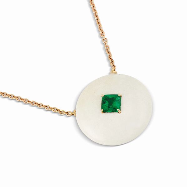 COLLANA CON SMERALDO COLOMBIANO  - Asta GIOIELLI - Associazione Nazionale - Case d'Asta italiane