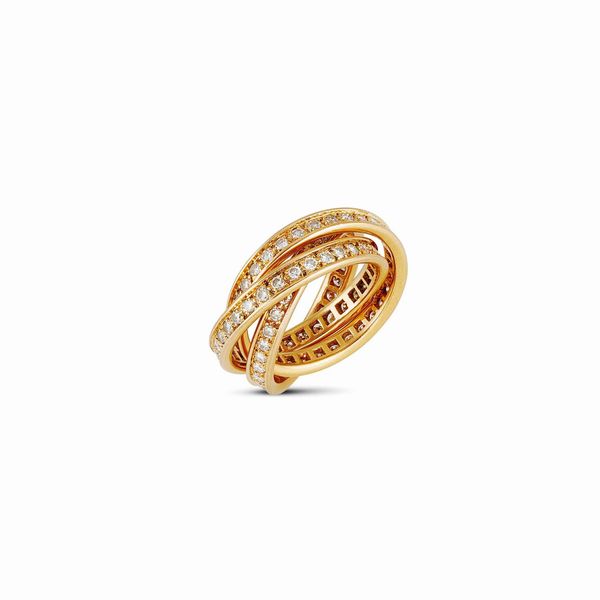 CARTIER : CARTIER ANELLO TRINITY CON DIAMANTI  - Asta GIOIELLI - Associazione Nazionale - Case d'Asta italiane