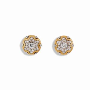 BUCCELLATI - BUCCELLATI PAIO DI ORECCHINI A BOTTONE CON DIAMANTI