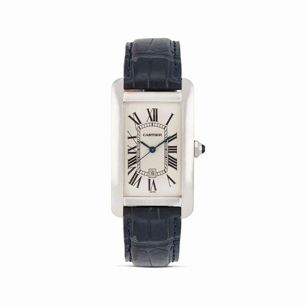 CARTIER : CARTIER TANK AMERICAINE REF. 1741 ORO BIANCO MISURA GRANDE  - Asta OROLOGI - Associazione Nazionale - Case d'Asta italiane
